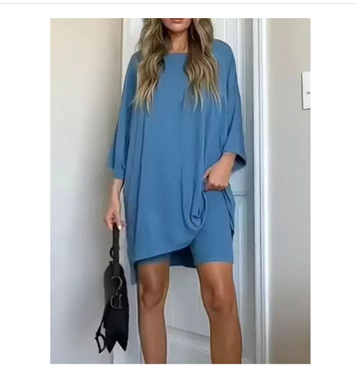 Women's Summer Shorts Set – Loose Tee & Slim Pants Outfit