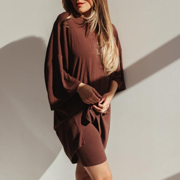 Women's Summer Shorts Set – Loose Tee & Slim Pants Outfit