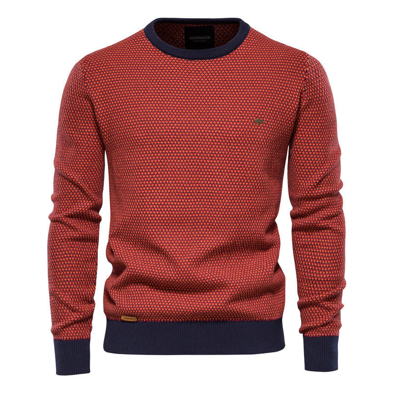 Casual Men's Hit Color Trend Pullover
