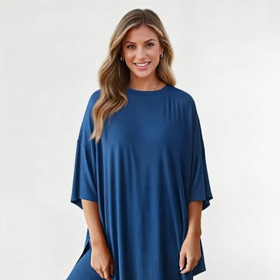 Women's Summer Shorts Set – Loose Tee & Slim Pants Outfit