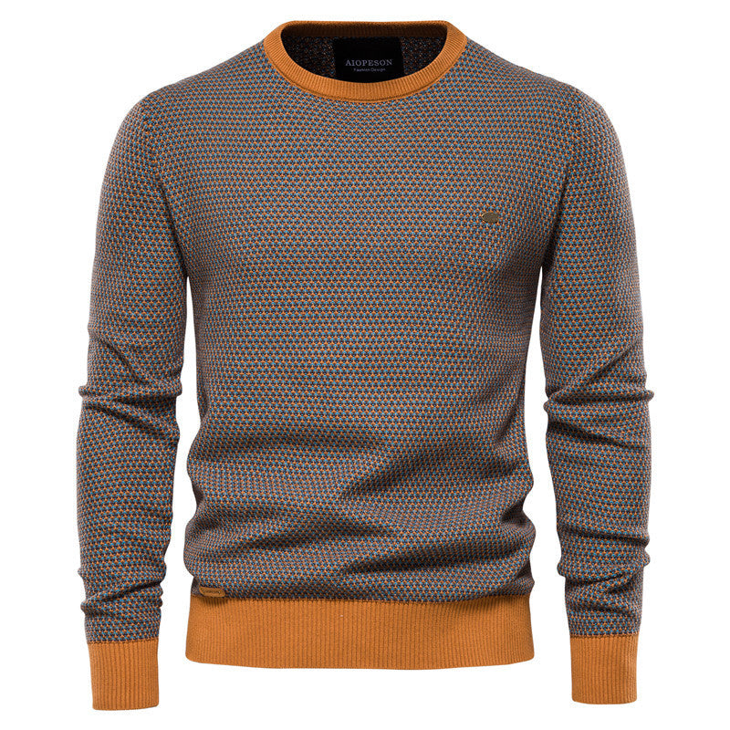 Casual Men's Hit Color Trend Pullover