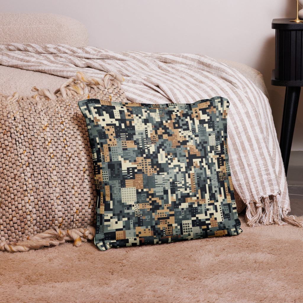 Modern Pixelated Camouflage Throw Pillow - Stylish Decorative Cushion for Home Decor
