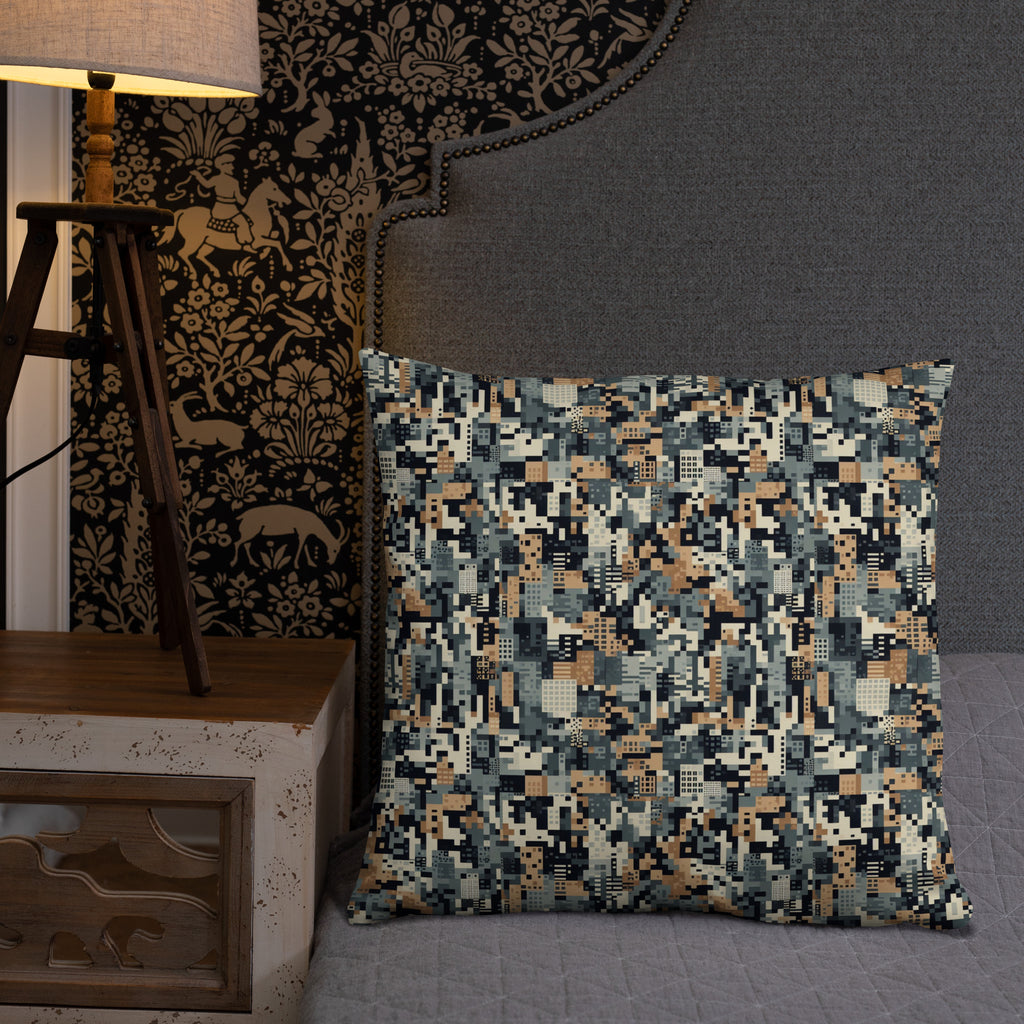 Modern Pixelated Camouflage Throw Pillow - Stylish Decorative Cushion for Home Decor
