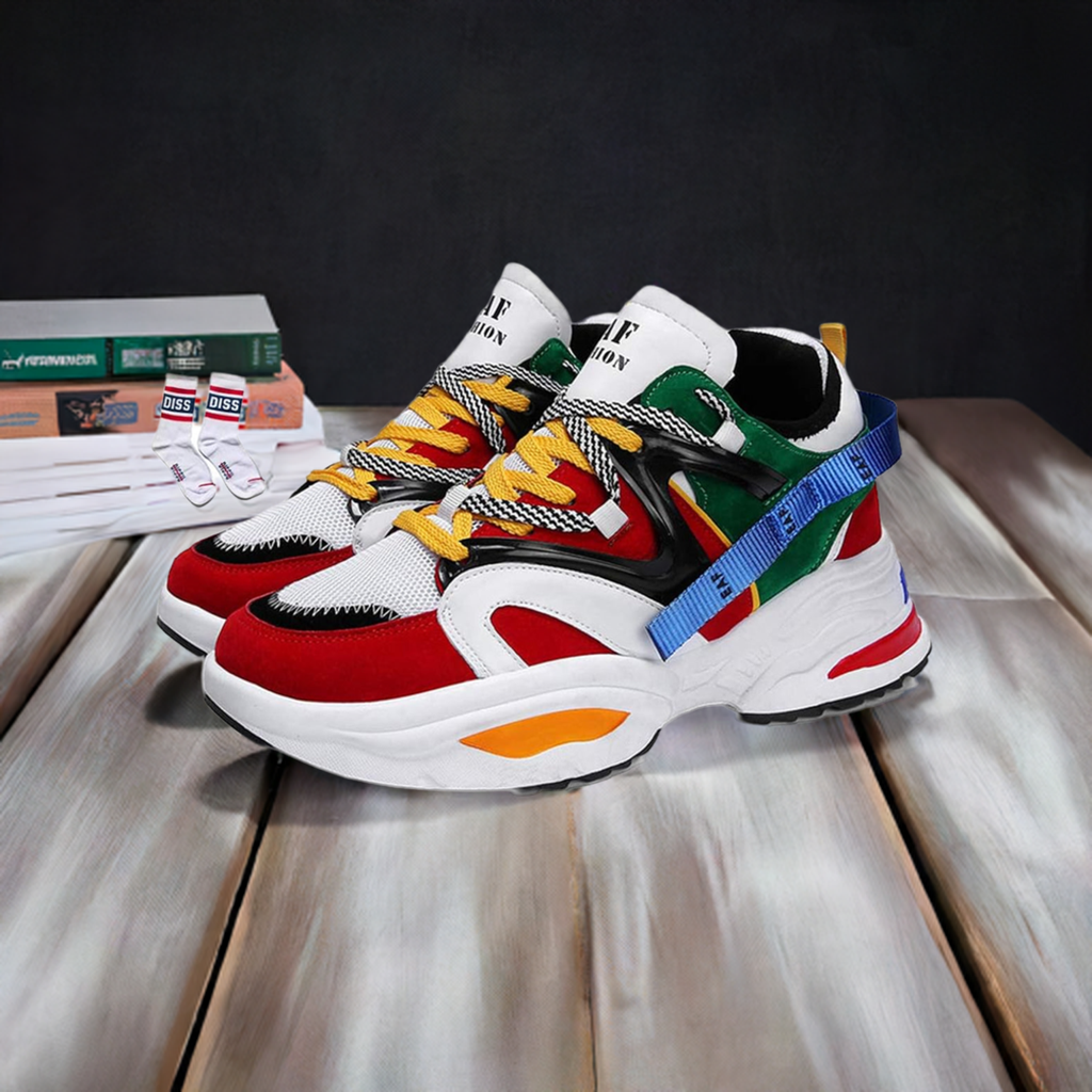 Men's Retro Colour Blocked Fashion Sneakers