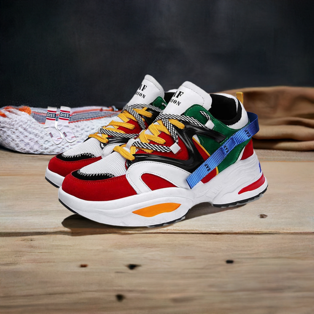 Men's Retro Colour Blocked Fashion Sneakers