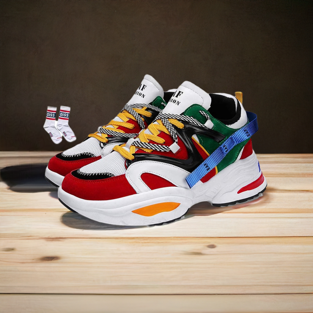 Men's Retro Colour Blocked Fashion Sneakers