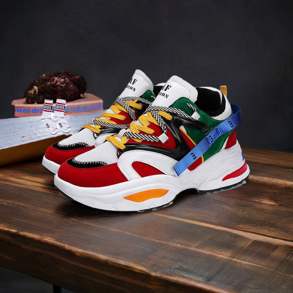 Men's Retro Colour Blocked Fashion Sneakers