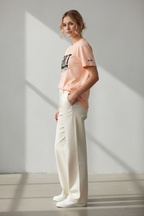 GRIT Organic Tee – Fraiche Peche Side Editorial