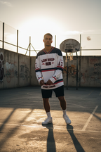 LDN Hoop Club Street League Hockey Jersey White – Front Lifestyle