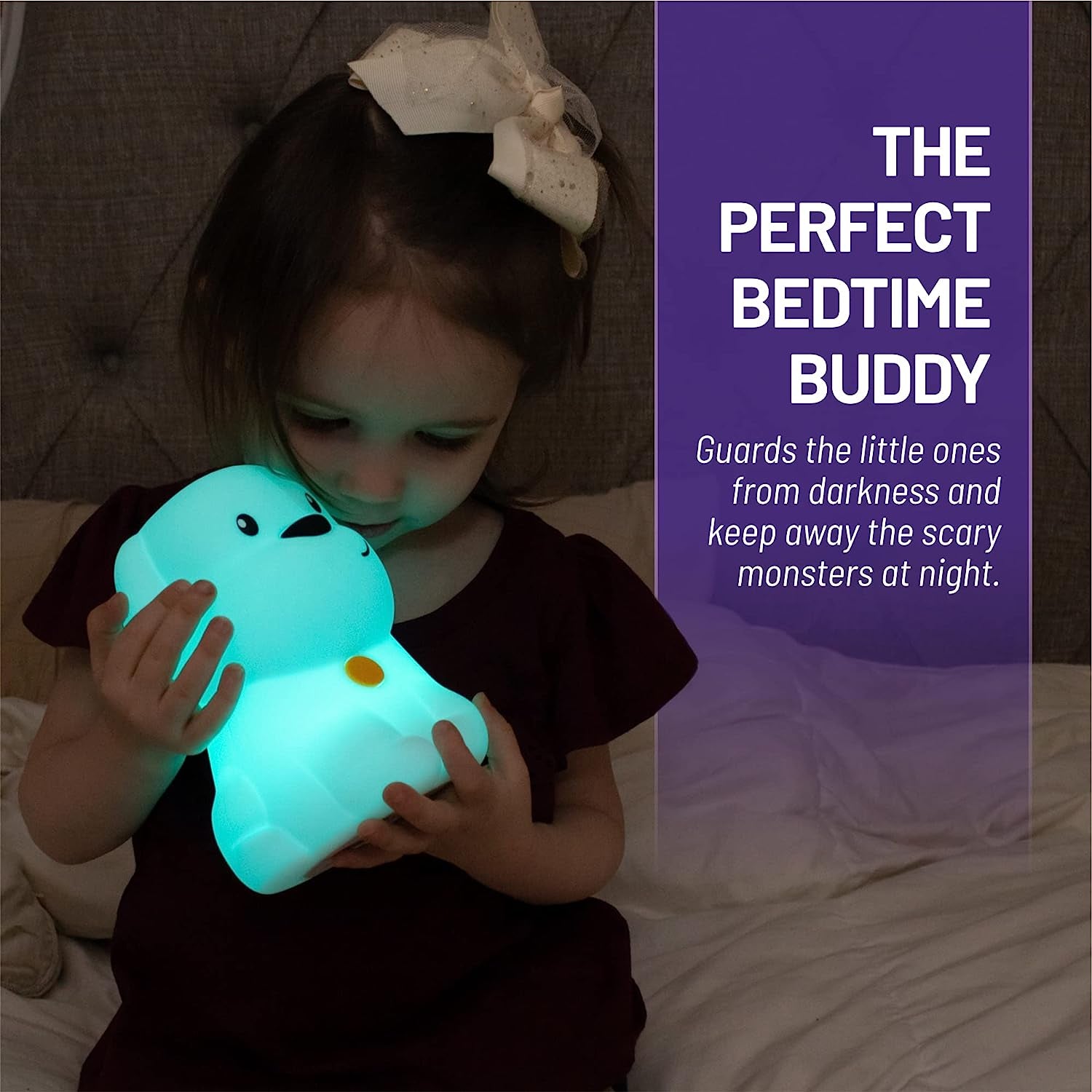 Night Light for Kids, Silicone Nursery Light for Baby Room and Toddler, Portable Night Light for Kids Room, Rechargeable Animal Lights for Girls and Boys, Kawaii Lamp (Puppy)