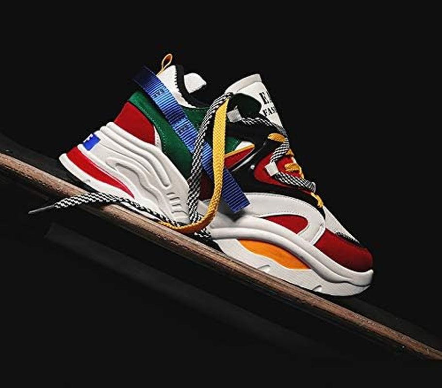 Men'S Retro Color Blocked Fashion Sneakers Sport Running Shoes Walking Casual Athletic Shoes