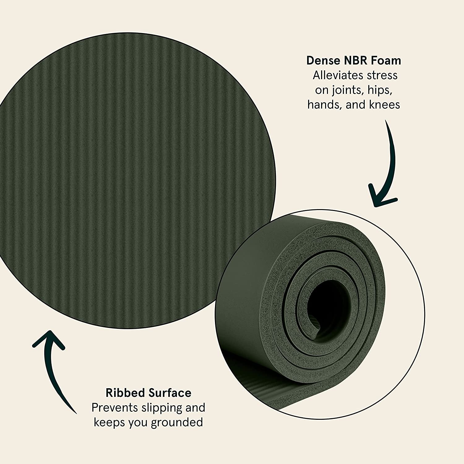 Solana Yoga Mat 1/2" Thick W/Nylon Strap for Men & Women - Non Slip Excercise Mat for Yoga, Pilates, Stretching, Floor & Fitness Workouts