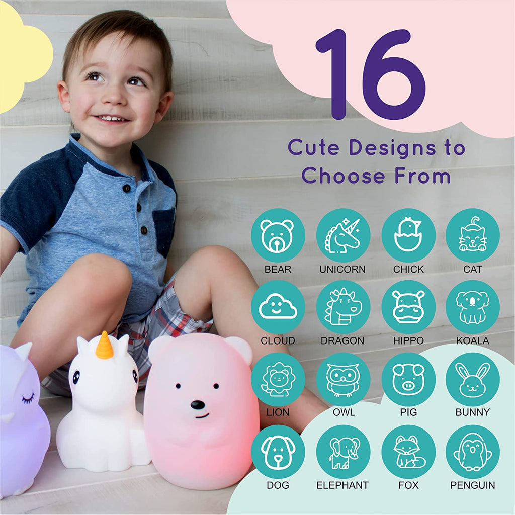 Night Light for Kids, Silicone Nursery Light for Baby Room and Toddler, Portable Night Light for Kids Room, Rechargeable Animal Lights for Girls and Boys, Kawaii Lamp (Puppy)
