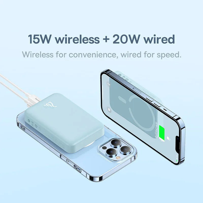 Power Bank 10000Mah 20000Mah Mini Magnetic Wireless Fast Charge Auto-Wake for Iphone 15 14 13 Pro Max Magsafe Powerbank