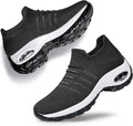 Women'S Walking Shoes - Sock Sneakers Slip on Mesh Platform Air Cushion Athletic Shoes Work Nurse Comfortable