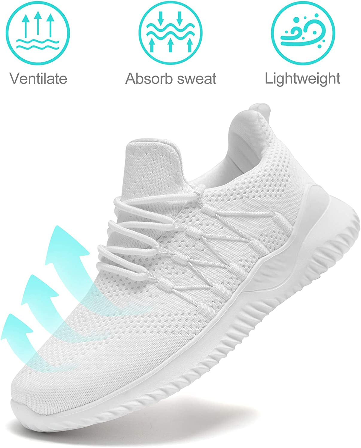 Womens Walking Shoes Sneakers - Slip on Memory Foam Lightweight Workout Tennis Running Shoes